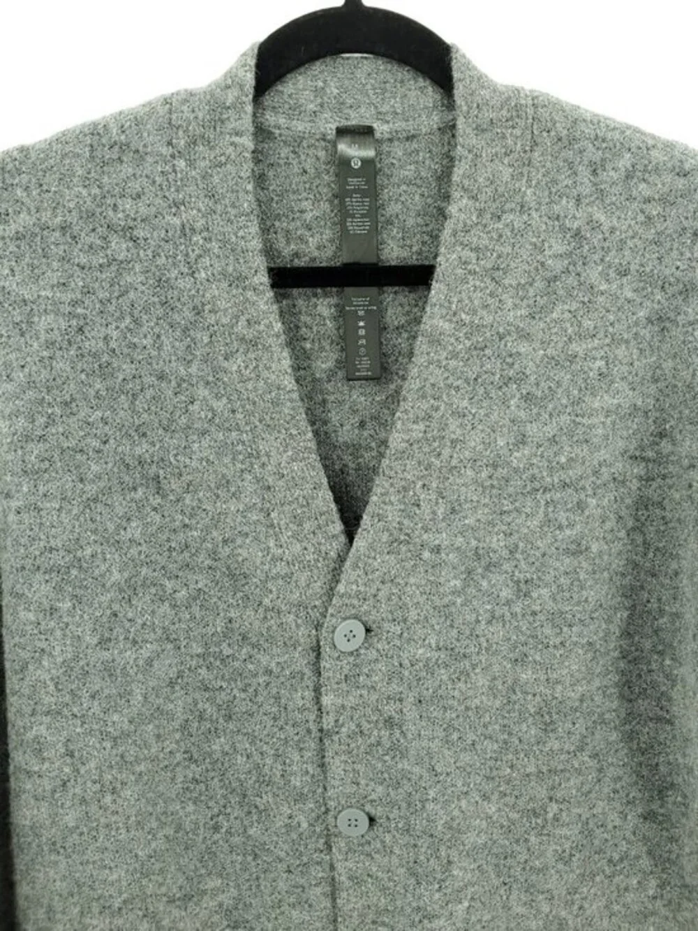 NWT Men's Lululemon Alpaca Wool-Blend Cardigan Sweater M Heathered Asphalt Grey
